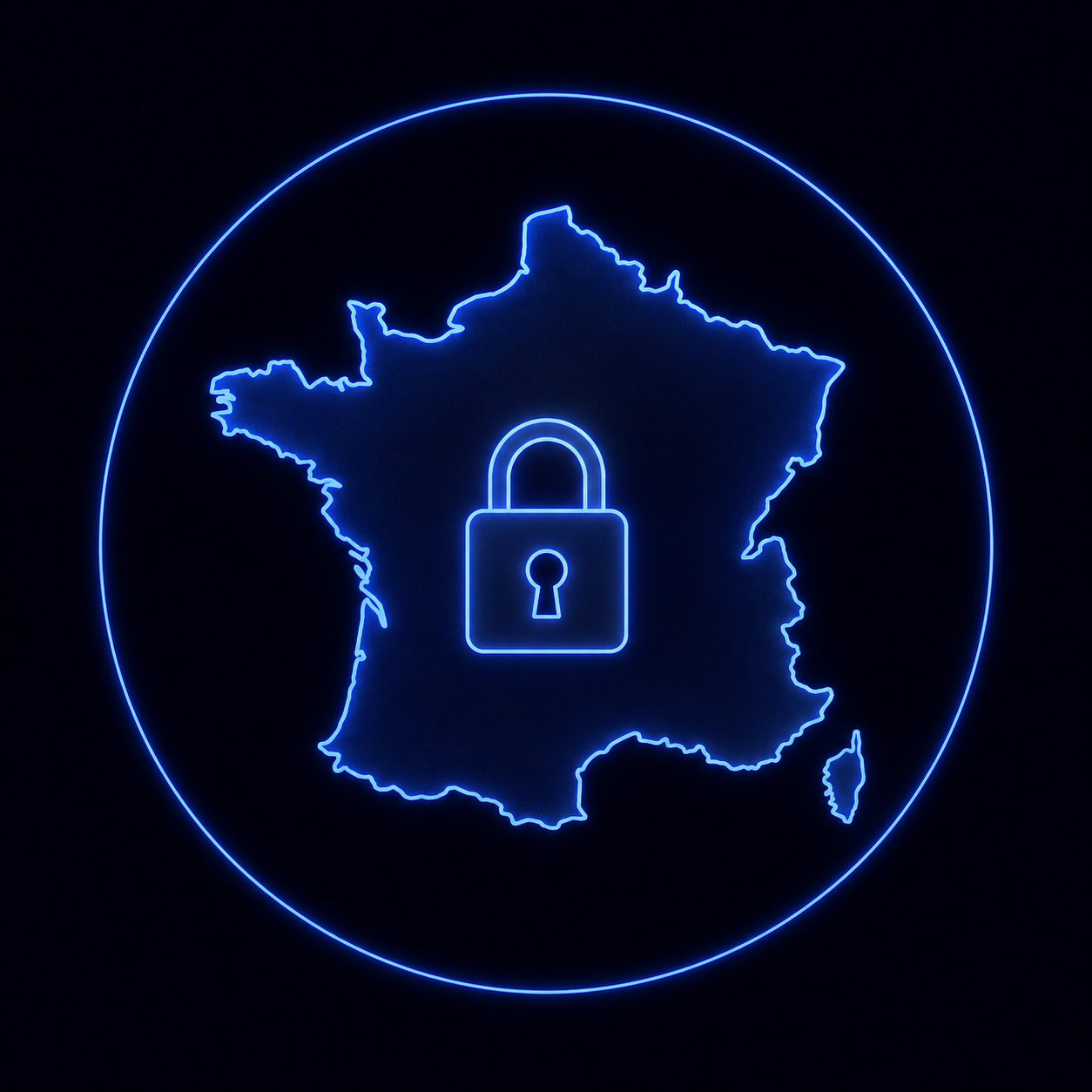 Carte stylisée avec un cadenas, représentant le périmètre d'une instance privée